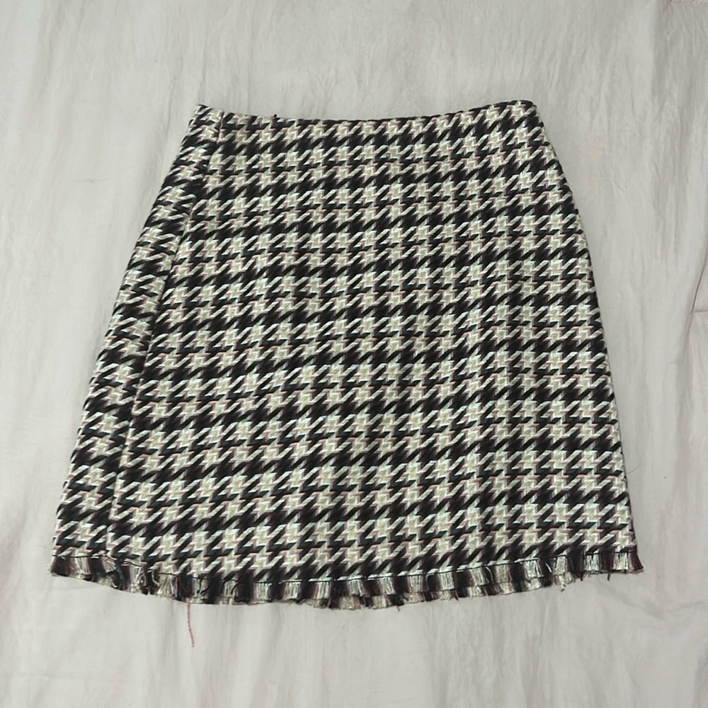 NWT BCBGeneration Frayed Houndstooth Mini Skirt